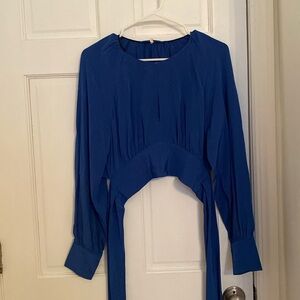 DIANE VON FURSTENBERG
Blouson-Sleeve Silk Keyhole Blouse